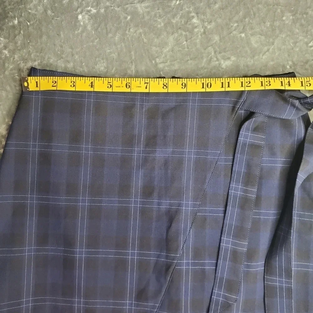Express Wrap Plaid Skirt